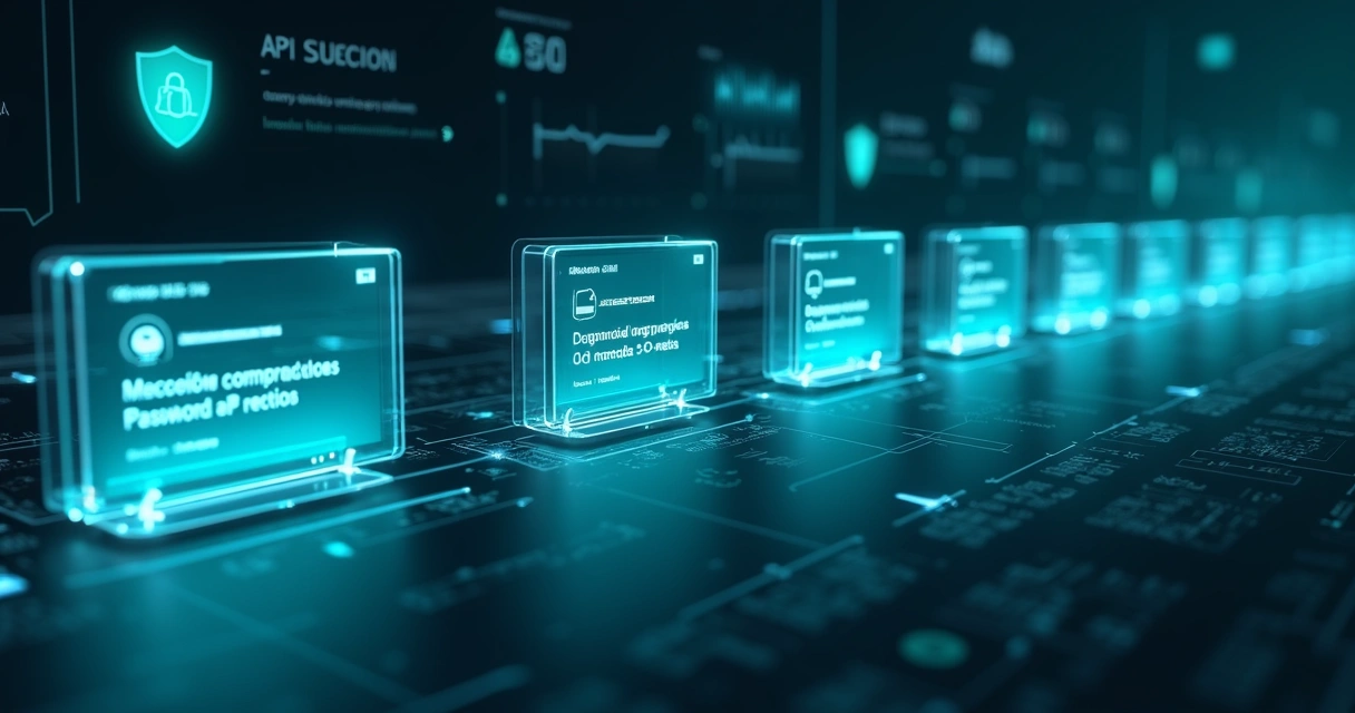 Linha do tempo visual com vários tipos de e-mails transacionais conectados em ambiente digital futurista