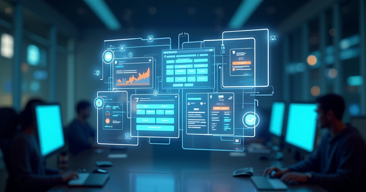 Dashboard abstrato representando organização de tags de marketing digitais