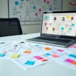 Mapa de personas interligando diferentes perfis de clientes em ambiente digital